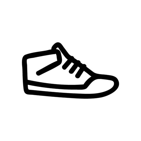 Sneakers icon vector. A thin line sign. Isolated contour symbol illustrationのイラスト素材