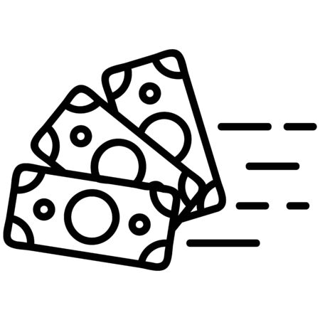 cashback icon vector. A thin line sign. Isolated contour symbol illustrationのイラスト素材