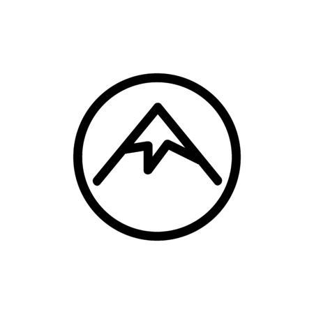 Mountain icon vector. A thin line sign. Isolated contour symbol illustrationのイラスト素材