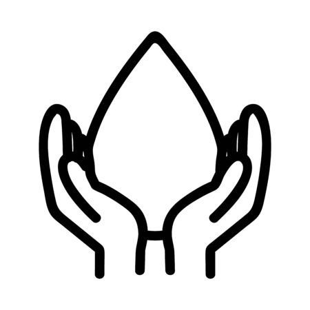 Pure water and icon vector. A thin line sign. Isolated contour symbol illustrationのイラスト素材