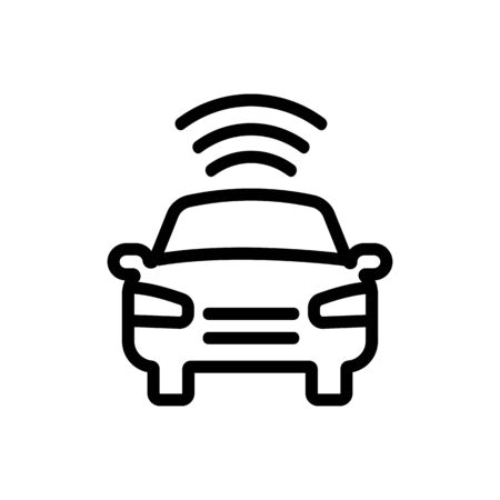 Smart car icon vector. A thin line sign. Isolated contour symbol illustrationのイラスト素材