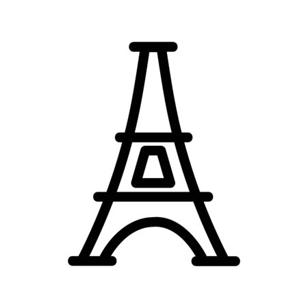 Paris icon vector. A thin line sign. Isolated contour symbol illustrationのイラスト素材