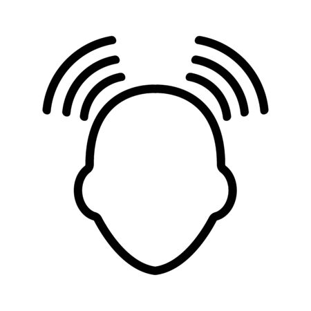 Headache icon vector. A thin line sign. Isolated contour symbol illustrationのイラスト素材