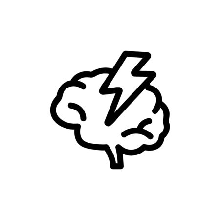 Headache icon vector. A thin line sign. Isolated contour symbol illustrationのイラスト素材
