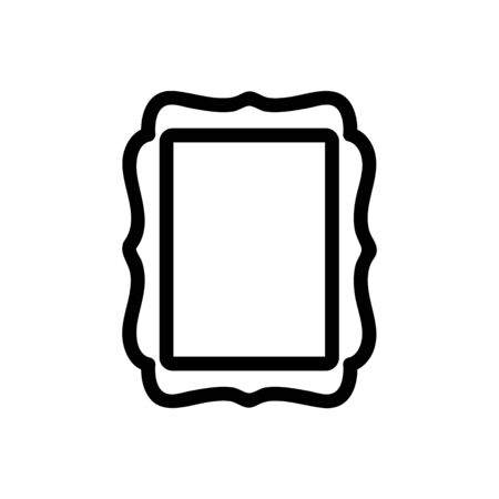Mirror in the frame of the vector icon. A thin line sign. Isolated contour symbol illustrationのイラスト素材