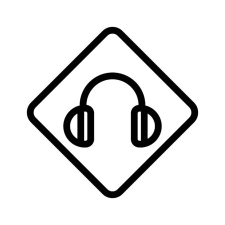 Protective headphones icon vector. A thin line sign. Isolated contour symbol illustrationのイラスト素材