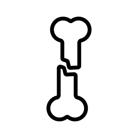 bone fracture icon vector. A thin line sign. Isolated contour symbol illustrationのイラスト素材