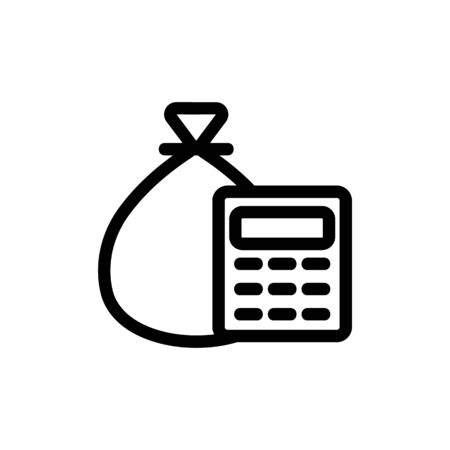 counting the money icon vector. A thin line sign. Isolated contour symbol illustrationのイラスト素材