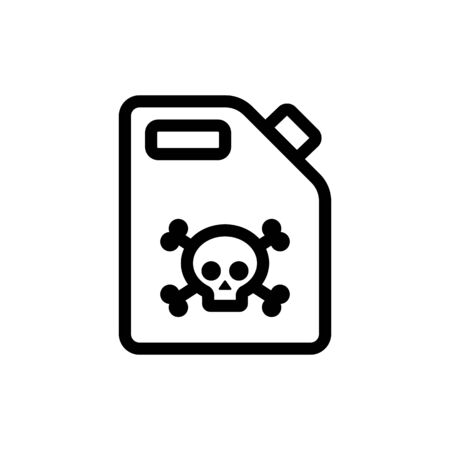 Tank with poison icon vector. A thin line sign. Isolated contour symbol illustrationのイラスト素材