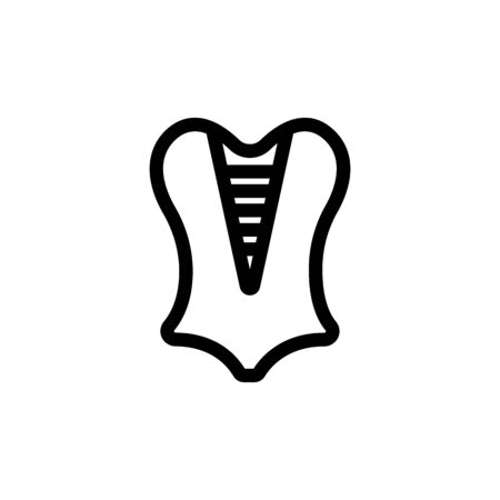 Swimsuit icon vector. A thin line sign. Isolated contour symbol illustrationのイラスト素材