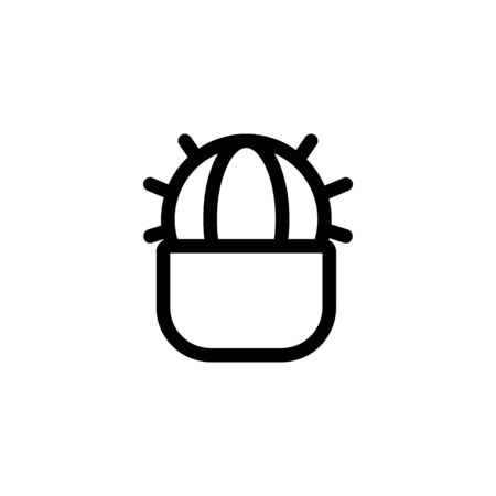 Homemade cactus icon vector. A thin line sign. Isolated contour symbol illustrationのイラスト素材