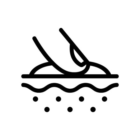 Applying the cream icon to the vector. A thin line sign. Isolated contour symbol illustrationのイラスト素材
