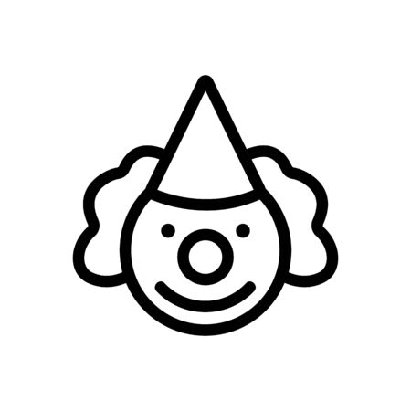Clown icon vector. A thin line sign. Isolated contour symbol illustrationのイラスト素材