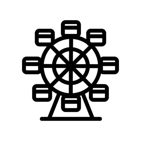 Ferris wheel icon vector. A thin line sign. Isolated contour symbol illustrationのイラスト素材