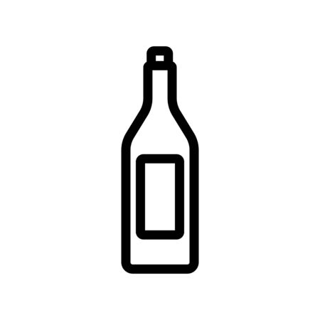 A bottle of wine icon vector. A thin line sign. Isolated contour symbol illustrationのイラスト素材