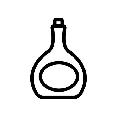 bottle of cognac vector icon. A thin line sign. Isolated contour symbol illustrationのイラスト素材
