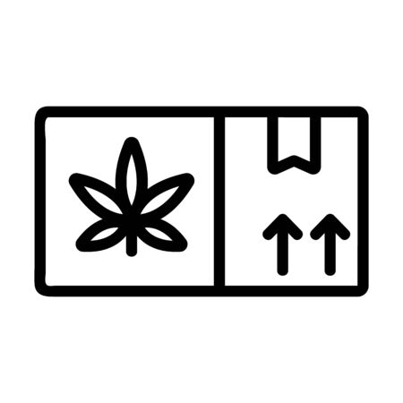 parcel of cannabis icon vector. A thin line sign. Isolated contour symbol illustrationのイラスト素材