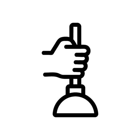 hand and vantuz icon vector. A thin line sign. Isolated contour symbol illustrationのイラスト素材