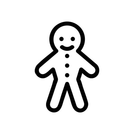 Ginger gingerbread icon vector. A thin line sign. Isolated contour symbol illustrationのイラスト素材