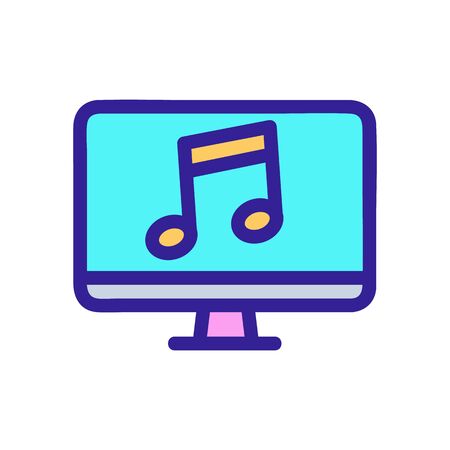 Music channel icon vector. A thin line sign. Isolated contour symbol illustrationのイラスト素材