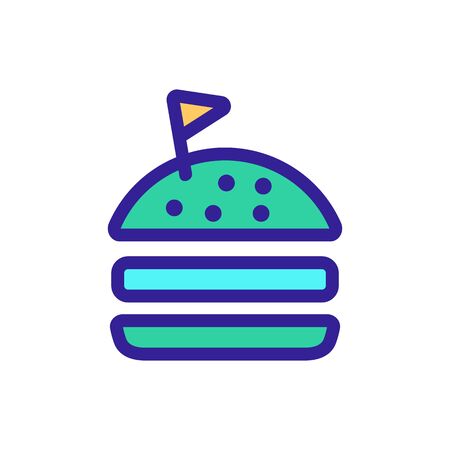Burger icon vector. A thin line sign. Isolated contour symbol illustrationのイラスト素材