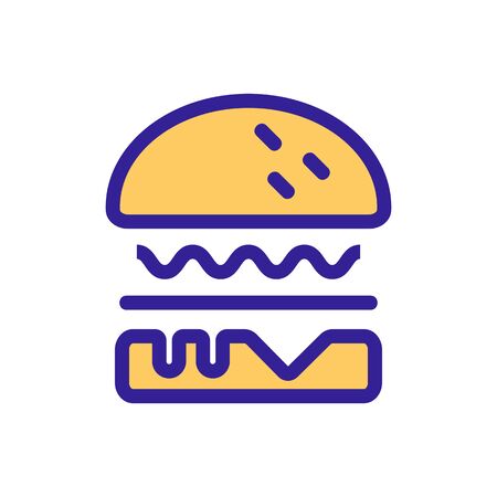 Burger icon vector. A thin line sign. Isolated contour symbol illustrationのイラスト素材