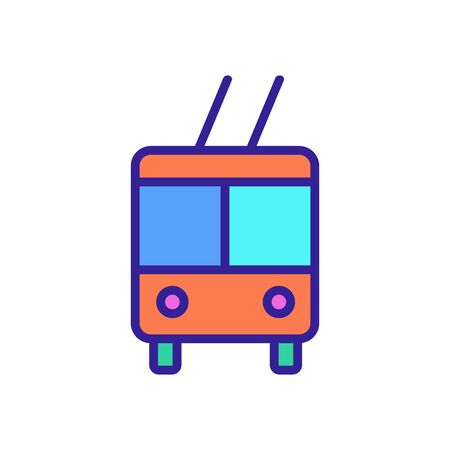 trolleybus icon vector. A thin line sign. Isolated contour symbol illustrationのイラスト素材