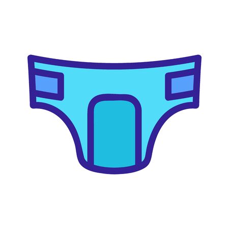 diapers for adult vector icon. A thin line sign. Isolated contour symbol illustrationのイラスト素材