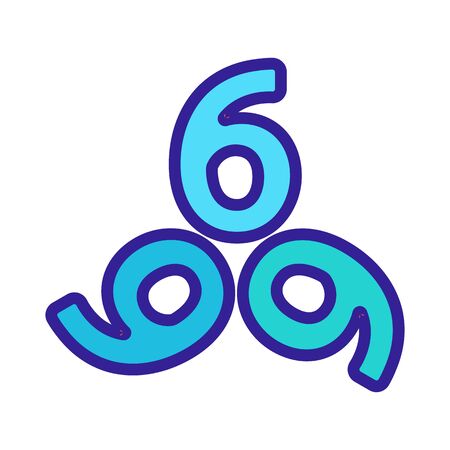Devil s six icon vector. A thin line sign. Isolated contour symbol illustrationのイラスト素材