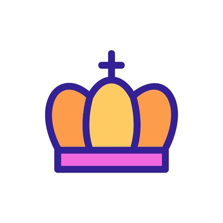 Crown with diamonds icon vector. A thin line sign. Isolated contour symbol illustrationのイラスト素材