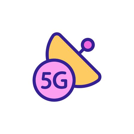 Internet and the data transmission satellite vector icon. A thin line sign. Isolated contour symbol illustrationのイラスト素材