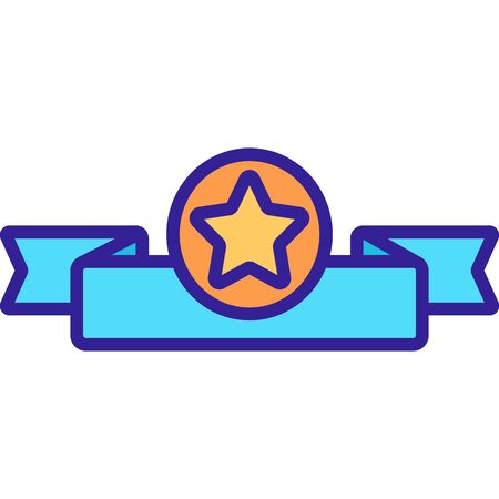 Prize medal icon icon vector. A thin line sign. Isolated contour symbol illustrationのイラスト素材