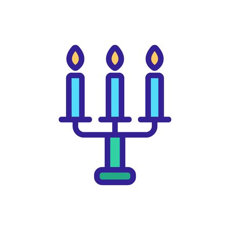 candle icon vector. A thin line sign. Isolated contour symbol illustrationのイラスト素材