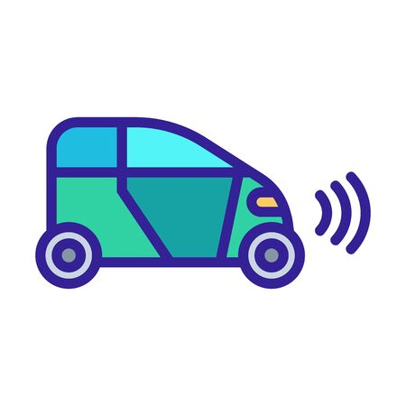 Smart car icon vector. A thin line sign. Isolated contour symbol illustrationのイラスト素材