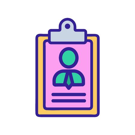 employee resume icon vector. A thin line sign. Isolated contour symbol illustrationのイラスト素材