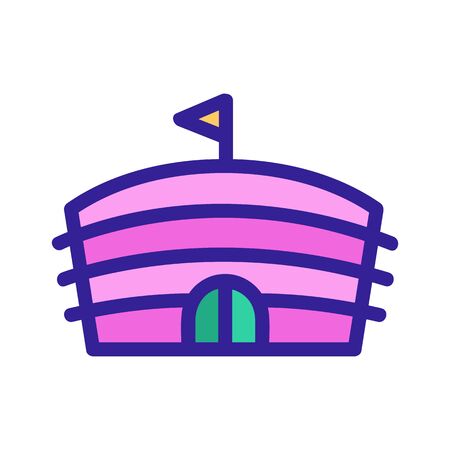 Stadium icon vector. A thin line sign. Isolated contour symbol illustrationのイラスト素材
