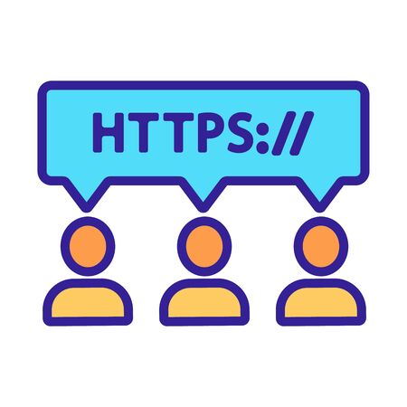 https protocol vector thin line sign. Isolated contour symbol illustrationのイラスト素材