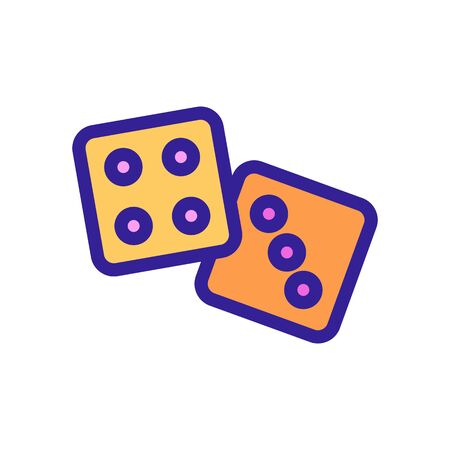 Game dice icon vector. A thin line sign. Isolated contour symbol illustrationのイラスト素材