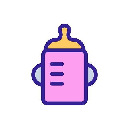 Baby bottle icon vector. A thin line sign. Isolated contour symbol illustrationのイラスト素材