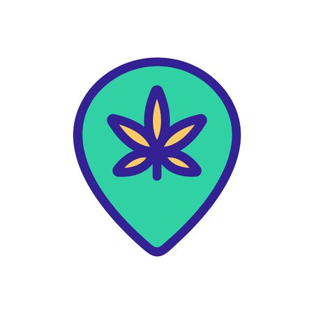 location cannabis icon vector. A thin line sign. Isolated contour symbol illustrationのイラスト素材
