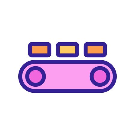 industrial conveer icon vector. A thin line sign. Isolated contour symbol illustrationのイラスト素材