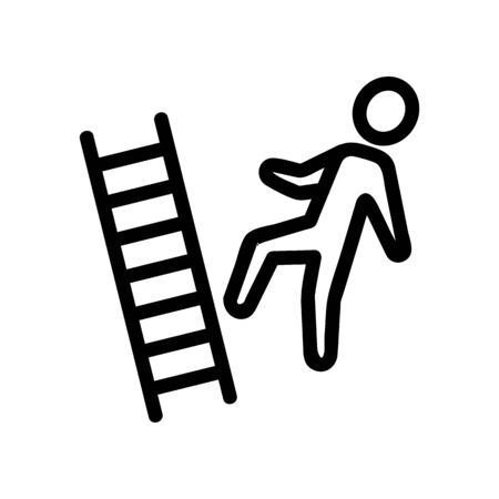 fall down the stairs of the icon vector. Thin line sign. Isolated contour symbol illustrationのイラスト素材