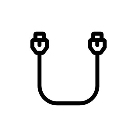 cable internet icon vector. Thin line sign. Isolated contour symbol illustrationのイラスト素材