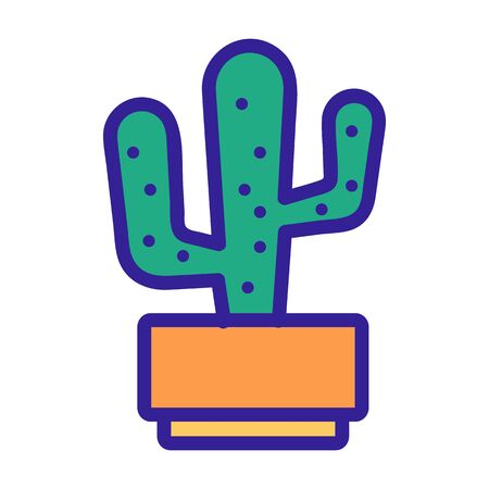 Cactus icon vector. Thin line sign. Isolated contour symbol illustrationのイラスト素材