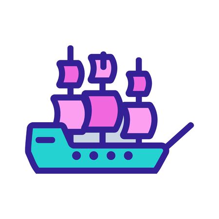 Ship pirate icon vector. Thin line sign. Isolated contour symbol illustrationのイラスト素材