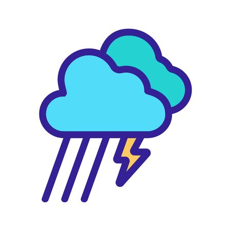 Lightning Storm Hurricane Icon Vector. Thin line sign. Isolated contour symbol illustrationのイラスト素材