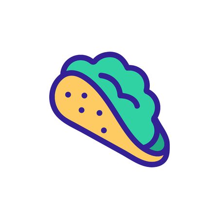 Taco icon vector. Thin line sign. Isolated contour symbol illustrationのイラスト素材