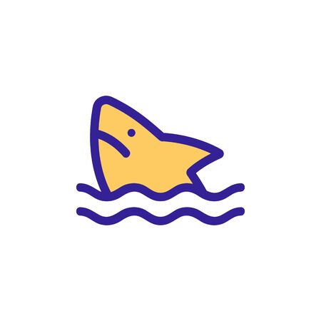 Shark icon vector. Thin line sign. Isolated contour symbol illustrationのイラスト素材