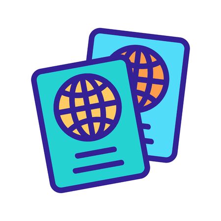 Passport icon vector. Thin line sign. Isolated contour symbol illustrationのイラスト素材