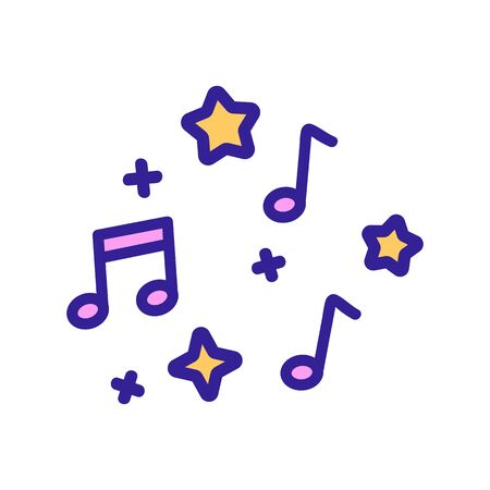 notes of the audio icon vector. Thin line sign. Isolated contour symbol illustrationのイラスト素材